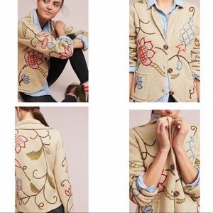 Anthropologie Relais Eryn Embroidered blazer